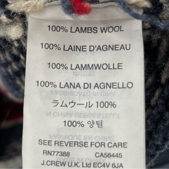 J. Crew Fair Isle Nordic Knit Grandpa 100% Lambswool Crewneck Sweater Size Med - Picture 9 of 10